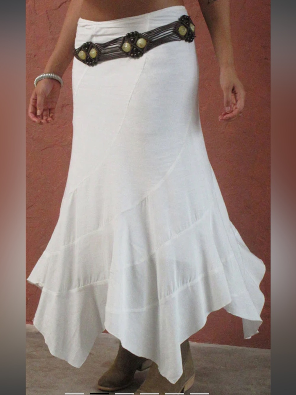 Motel Rocks Rombe Seamed Fairy Maxi Skirt In Ivory